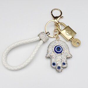 Louis Vuitton Gold Lock 🔒 Authentic LV Key + Unbranded Evil Eye Bag Charm